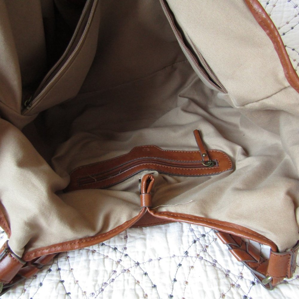 EUC Lucky Brand Large Embroidered Canvas Tote - Picture 9 of 14